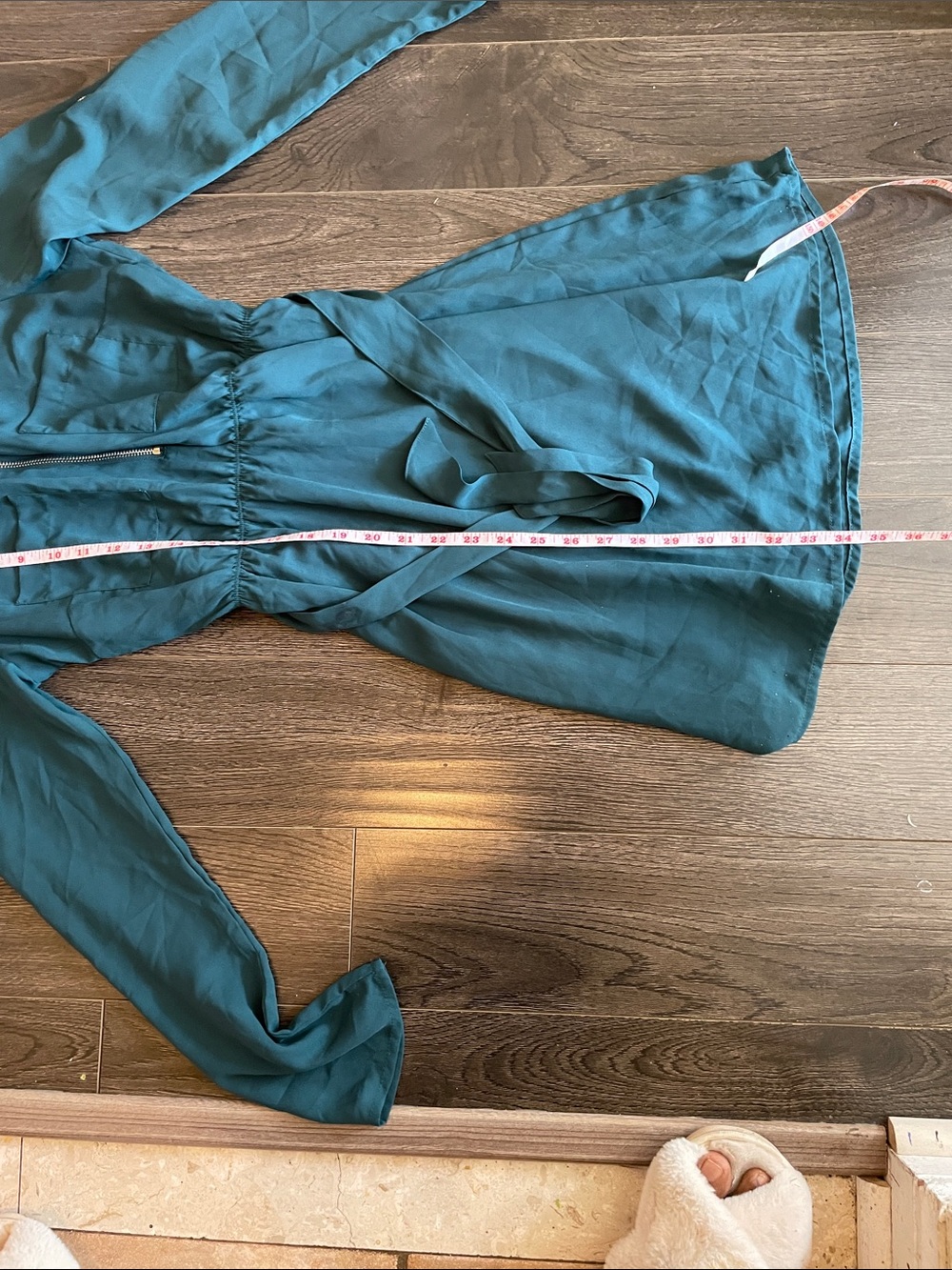 Guess Teal Long Sleeve Dress with Zipper - Picture 5 of 8